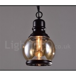 Lampada a sospensione vintage con paralume in vetro