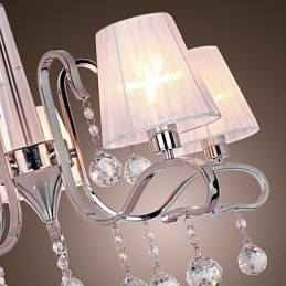 Lampadario contemporaneo in cristallo elettroplaccato argento 60 cm