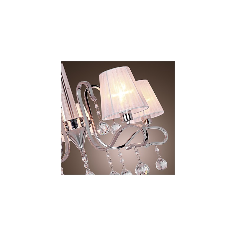 Lampadario contemporaneo in cristallo elettroplaccato argento 60 cm