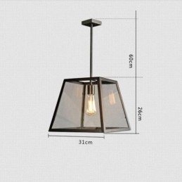 Lampada a sospensione vintage in metallo e vetro
