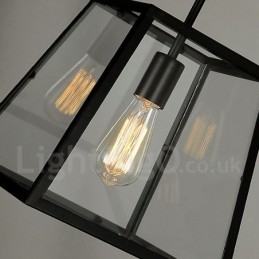 Lampada a sospensione vintage in metallo e vetro