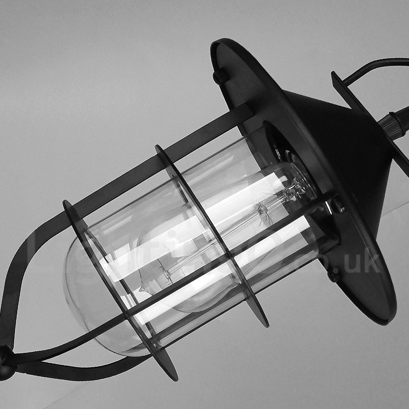Lampada a sospensione vintage in metallo e vetro