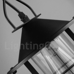 Lampada a sospensione vintage in metallo e vetro