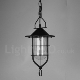 Lampada a sospensione vintage in metallo e vetro