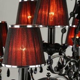 Lampadario moderno contemporaneo in cristallo 15 luci rosso