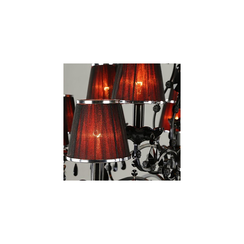 Lampadario moderno contemporaneo in cristallo 15 luci rosso