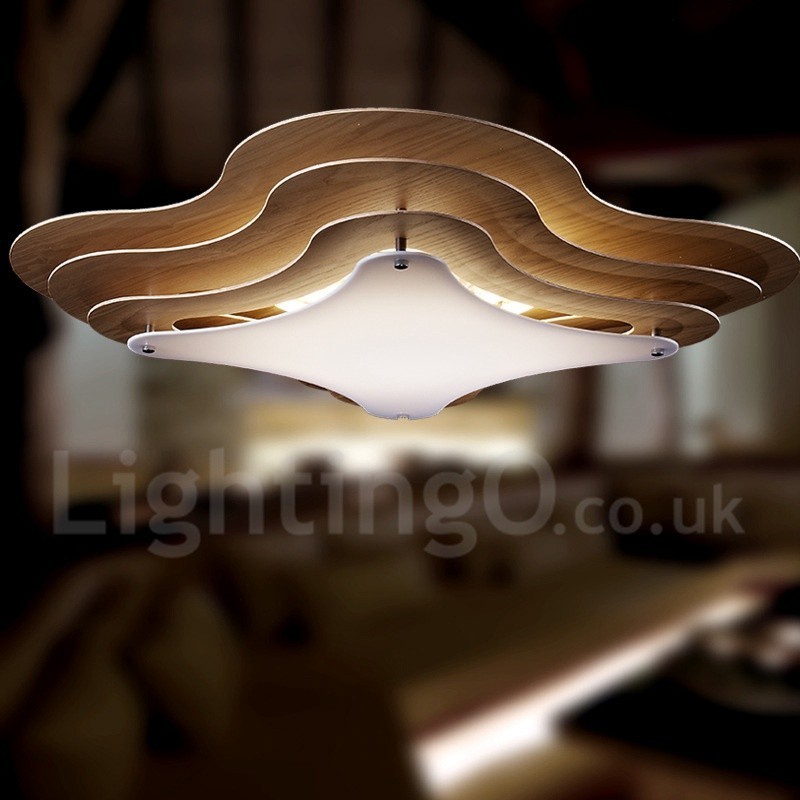 Lampada da soffitto in legno 58x58 cm