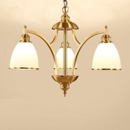 Lampadario rustico Lodge in rame e metallo con LED integrato, 3 luci, 68x47 cm