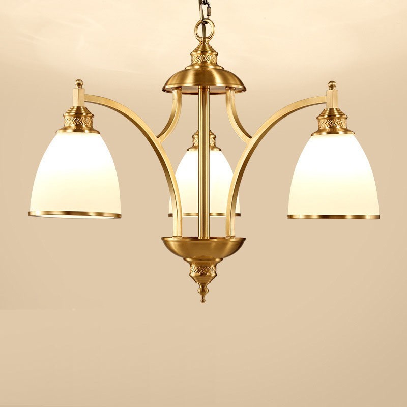Lampadario rustico Lodge in rame e metallo con LED integrato, 3 luci, 68x47 cm