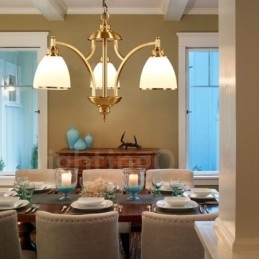 Lampadario rustico Lodge in rame e metallo con LED integrato, 3 luci, 68x47 cm