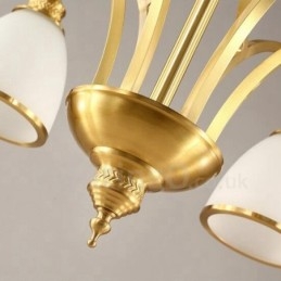 Lampadario rustico Lodge in rame e metallo 5 luci LED integrato 68x50 cm