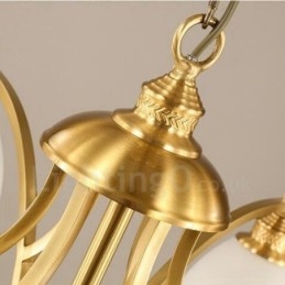 Lampadario rustico lodge in rame e metallo con LED integrato 6 luci 85x50 cm