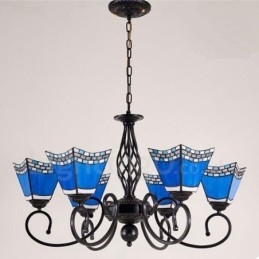 Lampadario mediterraneo a 6 luci con LED integrato in metallo 68 x 41 cm