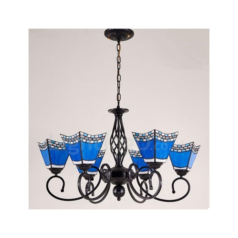 Lampadario mediterraneo a 6 luci con LED integrato in metallo 68 x 41 cm