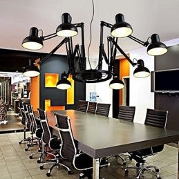 Lampadario mini moderno contemporaneo in metallo, 3 luci E26/E27, nero