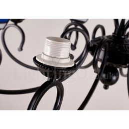 Lampadario mediterraneo in metallo con LED integrato 8 luci 80 x 41 cm