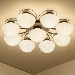 Lampadario rustico a 9 luci con LED integrato E27