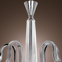 Lampadario contemporaneo in cristallo elettroplaccato argento 60 cm