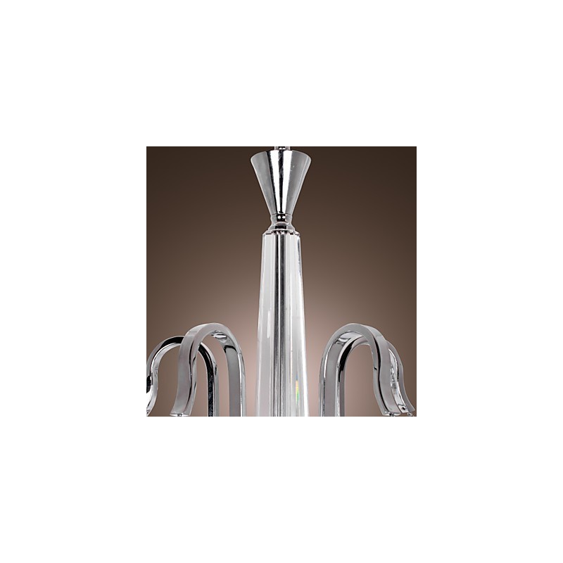 Lampadario contemporaneo in cristallo elettroplaccato argento 60 cm