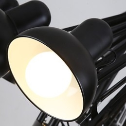 Lampadario mini moderno contemporaneo in metallo, 3 luci E26/E27, nero