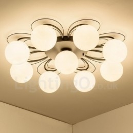 Lampadario rustico a 9 luci con LED integrato e attacco E27