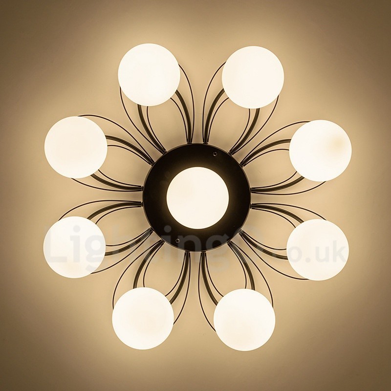 Lampadario rustico a 9 luci con LED integrato e attacco E27