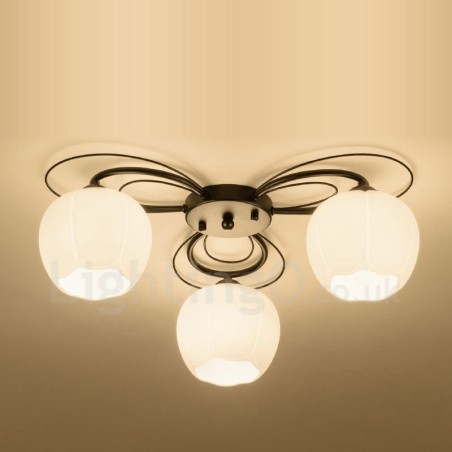 Lampadario rustico a 3 luci con LED integrato e attacco E27 55 x 19 mm
