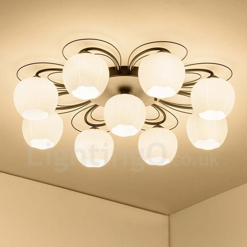Lampadario rustico a 9 luci con LED integrato