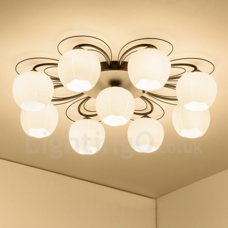 Lampadario rustico a 9 luci con LED integrato