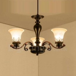 Lampadario in metallo Rustic Lodge a LED integrato 3 luci 64x42 cm