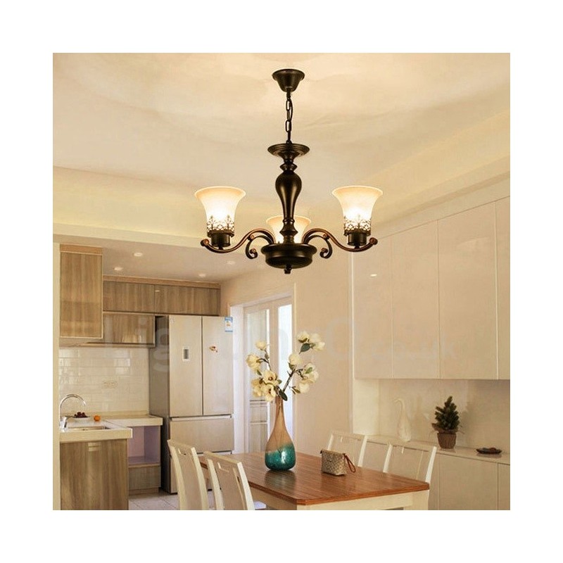 Lampadario in metallo Rustic Lodge a LED integrato 3 luci 64x42 cm