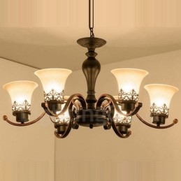 Lampadario in metallo Rustic Lodge con LED integrato a 6 luci 73 x 42 cm