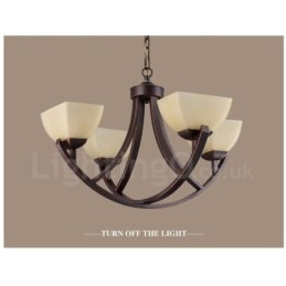 Lampadario Rustic Lodge in metallo con LED integrato 4 luci 64 x 43 cm