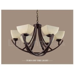 Lampadario Rustic Lodge in metallo con LED integrato, 6 luci, 80x45 cm