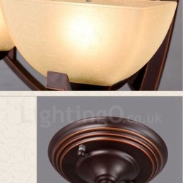 Lampadario Rustic Lodge in metallo con LED integrato, 6 luci, 80x45 cm