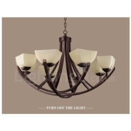 Lampadario Rustic Lodge in metallo con LED integrato 8 luci 90 x 48 cm