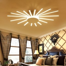 Lampadario moderno contemporaneo in metallo con LED integrato, 18 luci, 80 x 52 x 12 cm