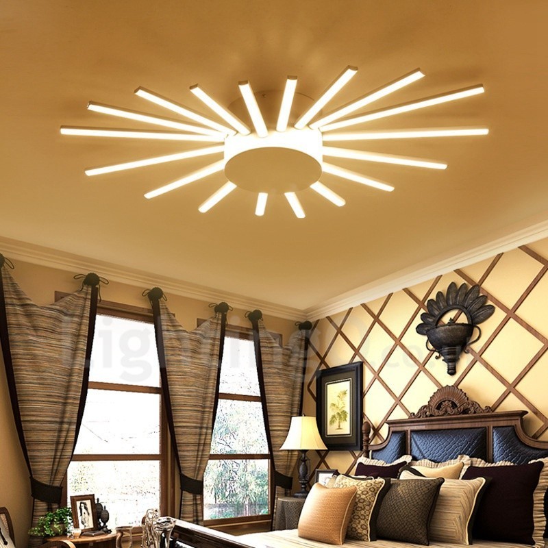 Lampadario moderno contemporaneo in metallo con LED integrato, 18 luci, 80 x 52 x 12 cm
