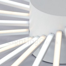 Lampadario moderno contemporaneo in metallo con LED integrato, 28 luci, 105 x 66 x 15 cm