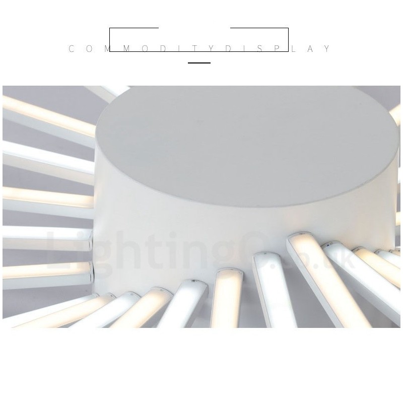 Lampadario moderno contemporaneo in metallo con LED integrato, 28 luci, 105 x 66 x 15 cm
