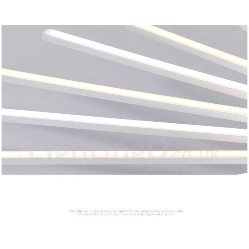 Lampadario moderno contemporaneo in metallo con LED integrato, 28 luci, 105 x 66 x 15 cm