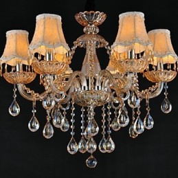 Lampadario classico in cristallo e vetro 6 luci