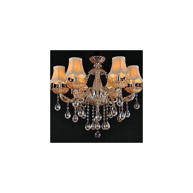 Lampadario classico in cristallo e vetro 6 luci