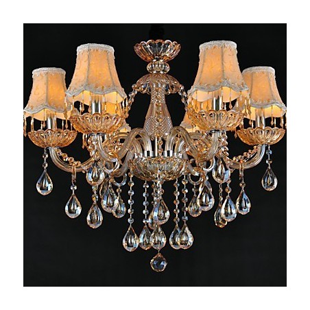 Lampadario classico in cristallo e vetro 6 luci