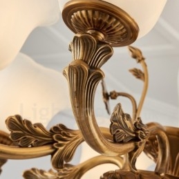 Lampadario classico in metallo con LED integrato a 8 luci 80x50 cm