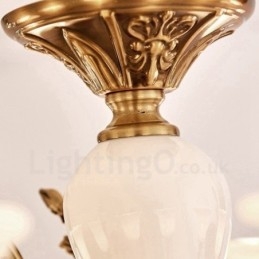 Lampadario classico in metallo con LED integrato a 8 luci 80x50 cm