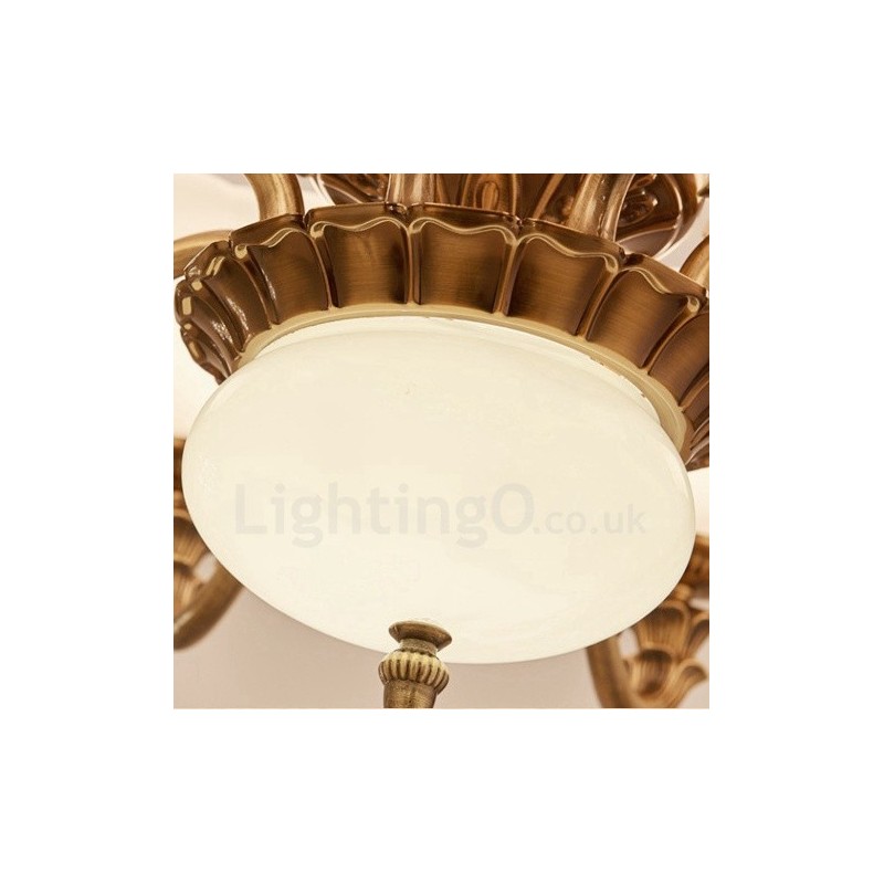 Lampadario classico in metallo con LED integrato a 8 luci 80x50 cm