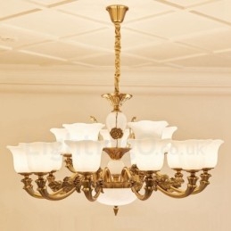 Lampadario classico tradizionale in metallo con LED integrato 15 luci 100x55 cm