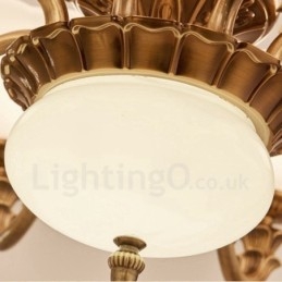 Lampadario classico tradizionale in metallo con LED integrato 15 luci 100x55 cm