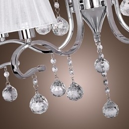 Lampadario contemporaneo in cristallo elettroplaccato argento 60 cm
